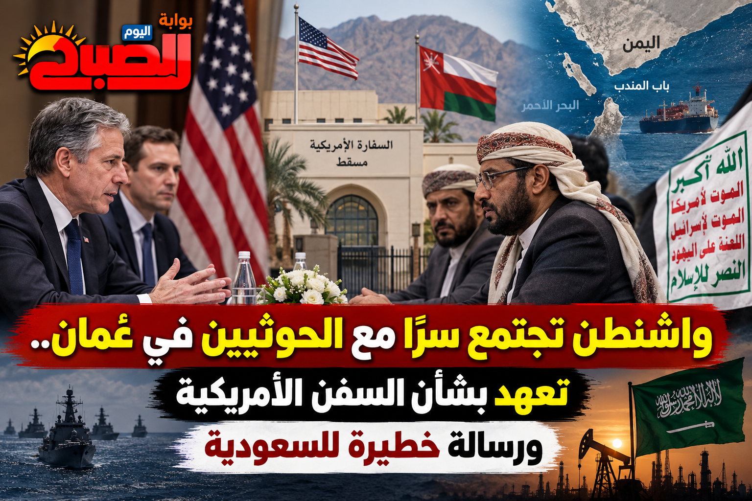 واشنطن تجتمع سرًا مع الحوثيين في عُمان.. تعهد بشأن السفن الأمريكية ورسالة خطيرة للسعودية